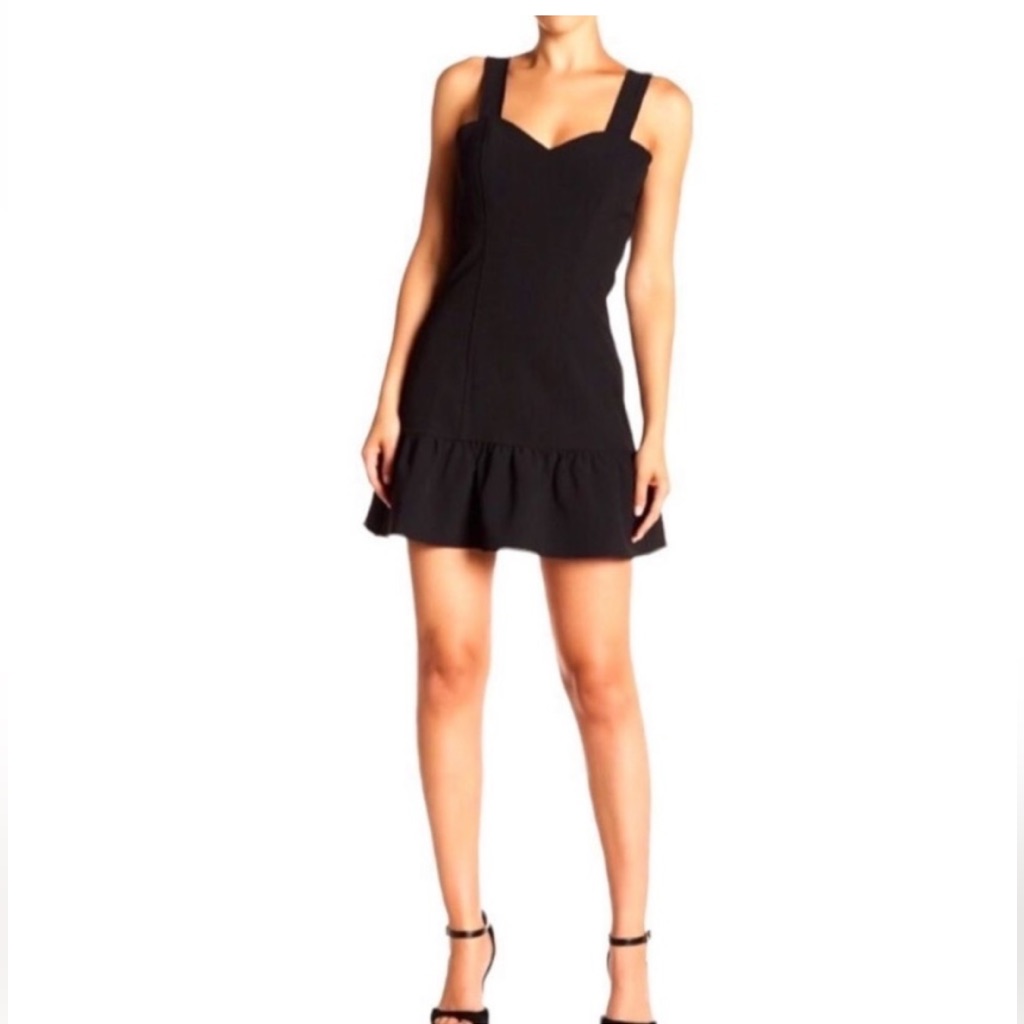 Parker Black Ruffle Hem Dress